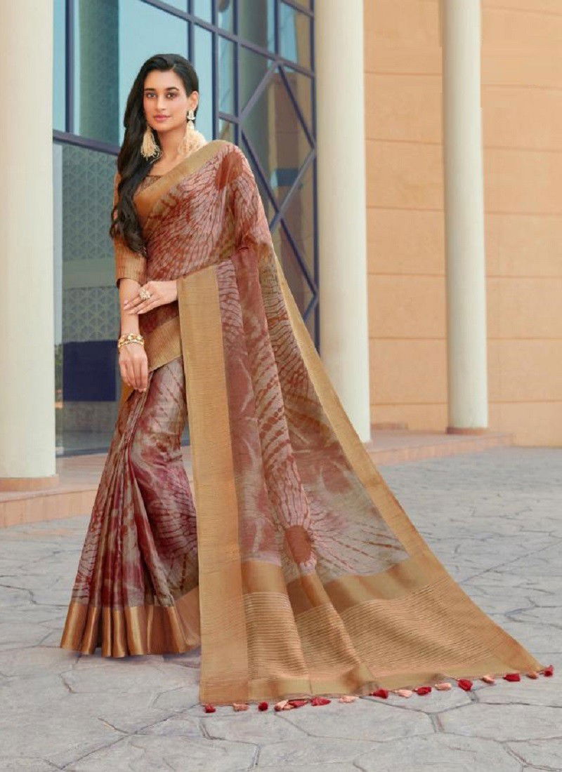 Brown Colour Chapai Vol 6 Joh Rivaj New Latest Printed Ethnic Wear Chapa Silk Saree Collection 11006